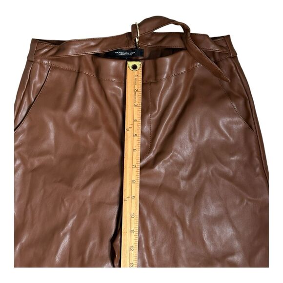 Marc New York Andrew Marc Womens Cognac Faux Leather Cropped Pants 2 - Picture 13 of 16